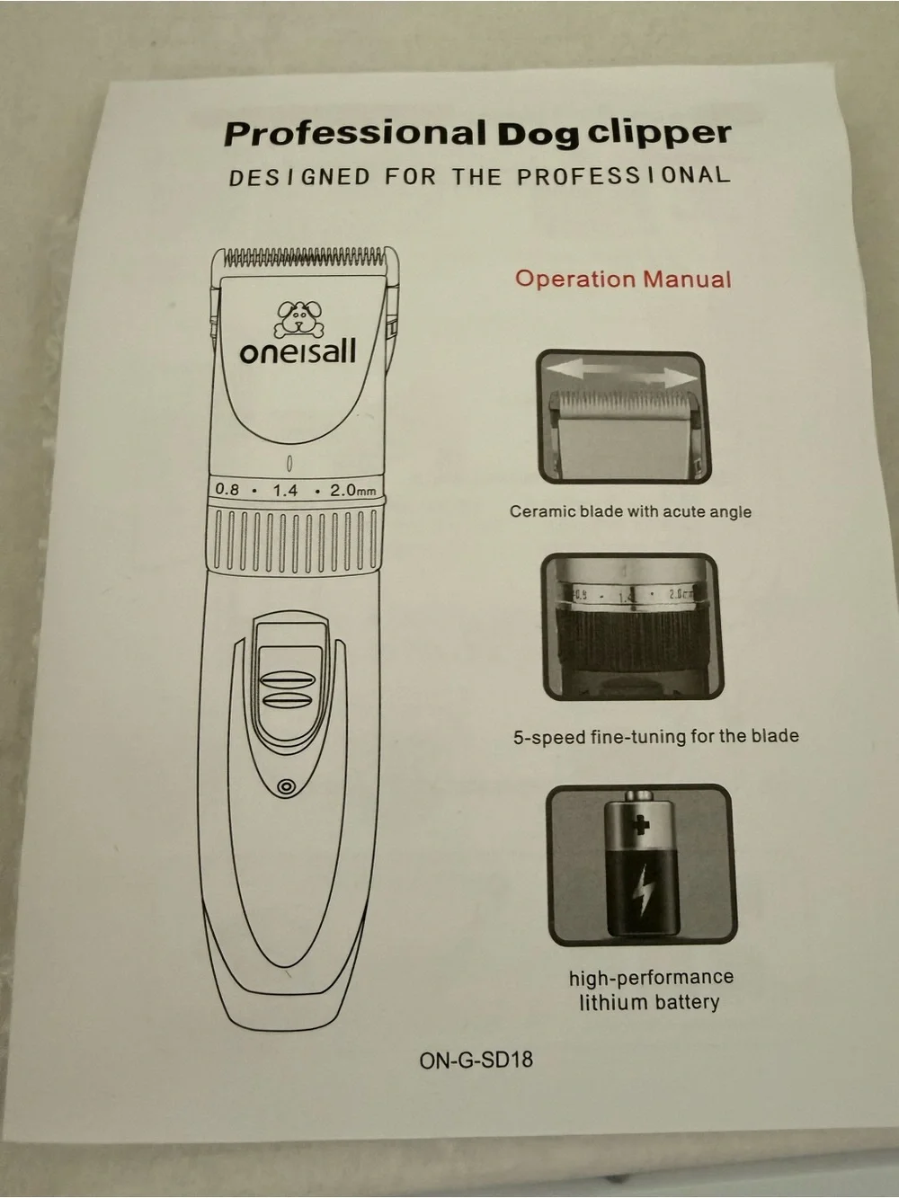 Professional Dog/Cat Clipper - Rechargeable Pet Grooming Tool